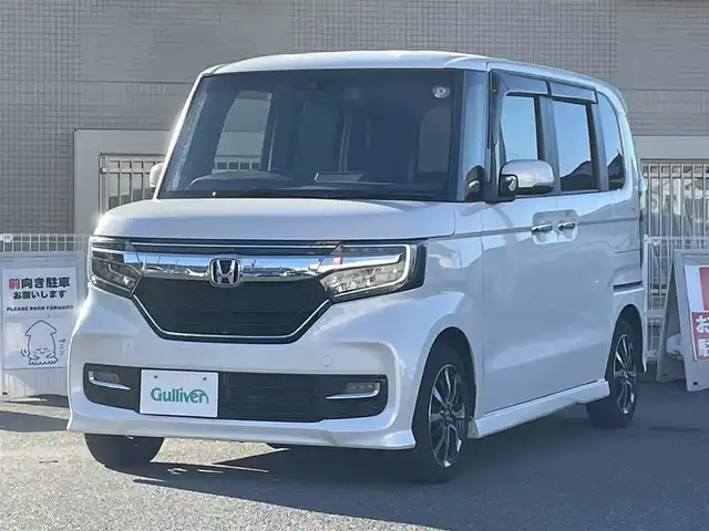 ホンダ Ｎ ＢＯＸ カスタム G L ホンダセンシング 山口県 2020(令2)年 4.7万km プラチナホワイトパール ワンオーナー/社外SDナビ フルセグTV CD DVD BT/バックカメラ/ビルトインETC/前後ドラレコ/前席シートヒーター/左側パワースライドドア/バックソナー/衝突被害軽減ブレーキ/レーダークルーズコントロール/レーンアシスト/オートマチックハイビーム/LEDオートヘッドライト/フォグライト/シーケンシャルウィンカー/スマートキー 2個/W サイド カーテン エアバッグ