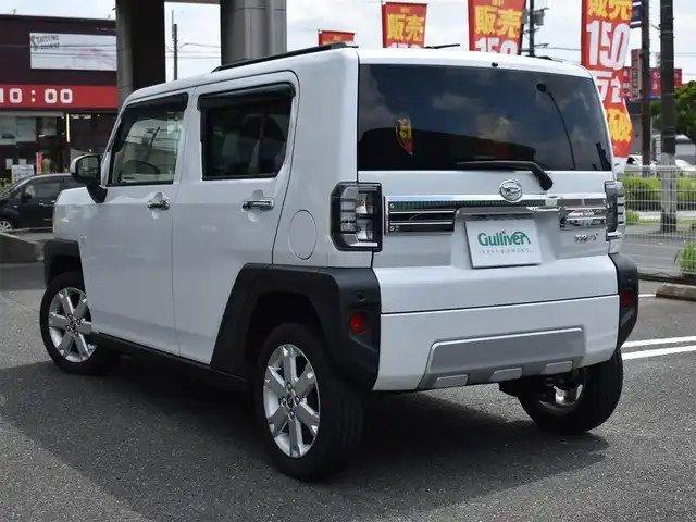 ダイハツ タフト G クロムベンチャー 福岡県 2022(令4)年 2.1万km シャイニングホワイトパール 社外8インチメモリーナビ/フルセグTV/CD/DVD/BT/バックカメラ/ドライブレコーダー/純正15インチアルミホイール/純正LEDヘッドライト/純正フロアマット/純正ドアバイザー/シートヒーター/ステアリングリモコン/プッシュスタート/スマートキー/ETC/新車時保証書/取扱説明書
