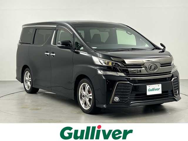 トヨタ ヴェルファイア Z Aエディション ゴールデンアイズ 岐阜県 2016(平28)年 10.2万km ブラック 純正SDナビ/フルセグ/CD/DVD/BT/バックカメラ/フリップダウンモニター/レーダークルーズコントロール/ドライブレコーダー/ETC/社外18インチAW/プッシュスタート/電動格納ミラー/電動パーキングブレーキ/MT付きAT/両側パワースライドドア/パワーバックドア/ハーフレザーシート/LEDヘッドライト/オートライト/フォグランプ/純正フロアマット