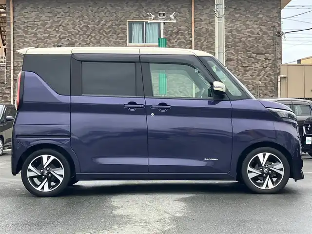 日産 ルークス HWS Gターボ プロパイロットED 静岡県 2021(令3)年 3万km パープル 純正9インチナビ(CD/DVD/BT/フルセグ)/MM320D-L/全方位カメラ/ターボ/プロパイロット/レーダークルーズコントロール/ETC/ドライブレコーダー/スマートキー/ベンチシート/ハーフレザーシート/純正フロアマット/両側パワースライドドア/純正アルミホイール/ABS/横滑り防止装置/コーナーセンサー前後/レーンキープアシスト/オートライト/LEDヘッドライト/W+サイドエアバッグ/衝突軽減システム/エンジンスタートボタン/パワーステアリング/パワーウィンドウ/アイドリングストップ