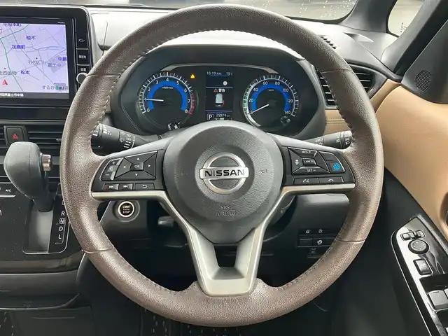 日産 ルークス HWS Gターボ プロパイロットED 静岡県 2021(令3)年 3万km パープル 純正9インチナビ(CD/DVD/BT/フルセグ)/MM320D-L/全方位カメラ/ターボ/プロパイロット/レーダークルーズコントロール/ETC/ドライブレコーダー/スマートキー/ベンチシート/ハーフレザーシート/純正フロアマット/両側パワースライドドア/純正アルミホイール/ABS/横滑り防止装置/コーナーセンサー前後/レーンキープアシスト/オートライト/LEDヘッドライト/W+サイドエアバッグ/衝突軽減システム/エンジンスタートボタン/パワーステアリング/パワーウィンドウ/アイドリングストップ