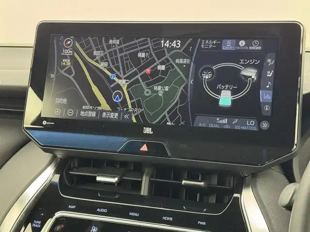 トヨタ ハリアー ハイブリッド Z レザーパッケージ 福岡県 2020(令2)年 4.5万km プレシャスブラックパール 調光パノラマルーフ　/純正１２．３型ナビ、フルセグTV　/全方位カメラ　/ＪＢＬサウンド　/デジタルルームミラー型ドラレコ　/ビルトインETC　/トヨタセーフティセンス　/レーダークルーズコントロール　/コーナーセンサー　/衝突軽減ブレーキ　/レーンキープ　/ブラインドスポットモニター　/ＰＫＳＢ　/ステアリングヒーター　/パワーシート　/シートベンチレーション／ヒーター　/パワーバックドア　/純正１９インチアルミホイール　/ＬＥＤヘッドライト