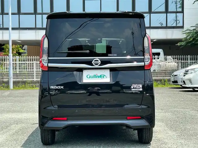 日産 ルークス ハイウェイスター X 熊本県 2021(令3)年 4.3万km ブラック 衝突軽減ブレーキ/プッシュスタート/純正ナビ/（CD・DVD・フルセグTV・BTオーディオ・SD）/アラウンドビューモニター/ETC/ドライブレコーダー/純正14インチAW/片側パワースライドドア/LEDヘッドライト/オートライト/LEDフォグライト/前後コーナーセンサー/横滑り防止装置/ウィンカーミラー/純正フロアマット/純正ドアバイザー