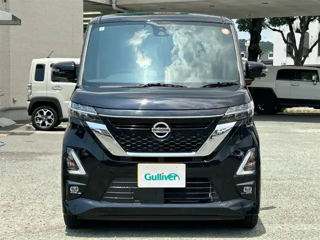 日産 ルークス ハイウェイスター X 熊本県 2021(令3)年 4.3万km ブラック 衝突軽減ブレーキ/プッシュスタート/純正ナビ/（CD・DVD・フルセグTV・BTオーディオ・SD）/アラウンドビューモニター/ETC/ドライブレコーダー/純正14インチAW/片側パワースライドドア/LEDヘッドライト/オートライト/LEDフォグライト/前後コーナーセンサー/横滑り防止装置/ウィンカーミラー/純正フロアマット/純正ドアバイザー