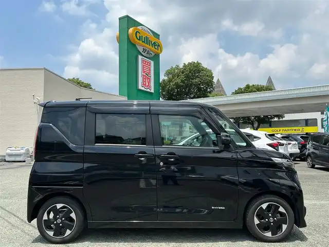 日産 ルークス ハイウェイスター X 熊本県 2021(令3)年 4.3万km ブラック 衝突軽減ブレーキ/プッシュスタート/純正ナビ/（CD・DVD・フルセグTV・BTオーディオ・SD）/アラウンドビューモニター/ETC/ドライブレコーダー/純正14インチAW/片側パワースライドドア/LEDヘッドライト/オートライト/LEDフォグライト/前後コーナーセンサー/横滑り防止装置/ウィンカーミラー/純正フロアマット/純正ドアバイザー