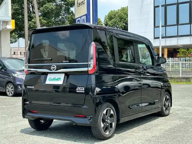 日産 ルークス ハイウェイスター X 熊本県 2021(令3)年 4.3万km ブラック 衝突軽減ブレーキ/プッシュスタート/純正ナビ/（CD・DVD・フルセグTV・BTオーディオ・SD）/アラウンドビューモニター/ETC/ドライブレコーダー/純正14インチAW/片側パワースライドドア/LEDヘッドライト/オートライト/LEDフォグライト/前後コーナーセンサー/横滑り防止装置/ウィンカーミラー/純正フロアマット/純正ドアバイザー
