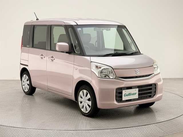 スズキ スペーシア X 兵庫県 2015(平27)年 4.5万km イノセントピンクパールメタリック 衝突軽減ブレーキ/片側パワースライドドア/ETC/アイドリングストップ/プッシュスタート/シートヒーター/ステアリングスイッチ/横滑り防止装置/純正フロアマット/スペアキー/パワーステアリング/スマートキー