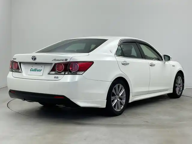 トヨタ クラウン ハイブリッド アスリートS 新潟県 2015(平27)年 13.3万km ホワイトパールクリスタルシャイン サンルーフ/純正メモリナビ/　フルセグTV/Bluetooth/CD/DVD/USB/クルーズコントロール/前席パワーシート/前席シートヒーター/ドライブレコーダー/バックモニター/ビルトインETC/横滑り防止装置/ステアリングヒーター/レザーステアリング/ステアリングスイッチ