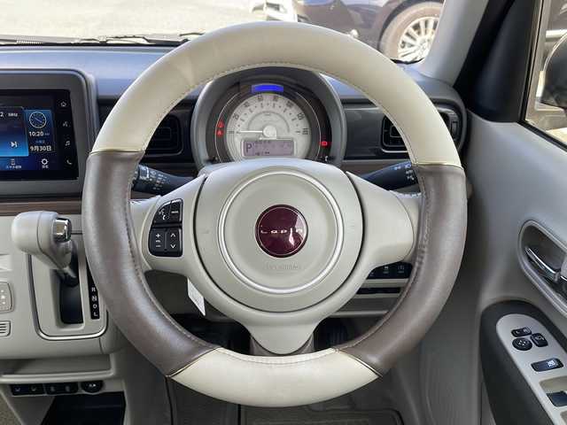 スズキ ラパン ＬＣ X 山口県 2022(令4)年 1.3万km フォーンベージュメタリック/アーバンブラウン 2トーン ワンオーナー/禁煙車/前後ドライブレコーダー/ETC/純正ディスプレイオーディオ/(BT/CD/USB/ラジオ)/バックカメラ/コーナーセンサー/スマートキー/プッシュスタート/衝突軽減ブレーキ/横滑り防止装置/アイドリングストップ/車線逸脱警報装置/純正アルミホイール/純正フロアマット/オートライト/オートエアコン/シートヒーター/USB端子/保証書/取扱説明書/記録簿