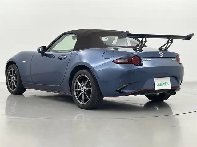 マツダ ロードスター キャラメル・トップ 熊本県 2018(平30)年 1.6万km エターナルブルーマイカ 社外全方位ドライブレコーダー　/純正ナビ　/クルーズコントロール/レザーシート　/シートヒーター　/リアウイング　/バックカメラ　/ブラインドスポットモニター　/レーンキープアシスト　/標識認識機能/スマートブレーキサポート/純正フロアマット/純正16インチAW/オートライト/オートマチックハイビーム/スマートキー/プッシュスタート/スペアキー1本