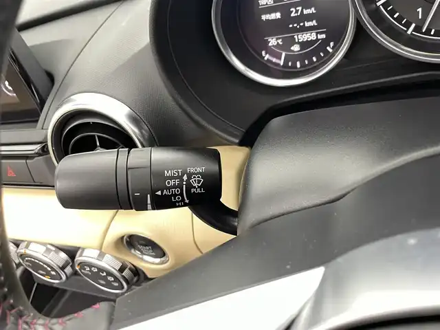 マツダ ロードスター キャラメル・トップ 熊本県 2018(平30)年 1.6万km エターナルブルーマイカ 社外全方位ドライブレコーダー　/純正ナビ　/クルーズコントロール/レザーシート　/シートヒーター　/リアウイング　/バックカメラ　/ブラインドスポットモニター　/レーンキープアシスト　/標識認識機能/スマートブレーキサポート/純正フロアマット/純正16インチAW/オートライト/オートマチックハイビーム/スマートキー/プッシュスタート/スペアキー1本