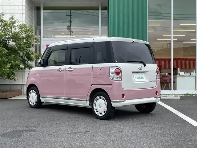 ダイハツ ムーヴ キャンバス X メイクアップ リミテッド SAⅢ 岡山県 2022(令4)年 1.9万km パールホワイトⅢ/ブルーミングピンクメタリック 社外ディスプレイオーディオ/AM、FM、CD、Bluetooth/全方位カメラ/運転席シートヒーター/オートハイビーム/スマートアシスト/ETC