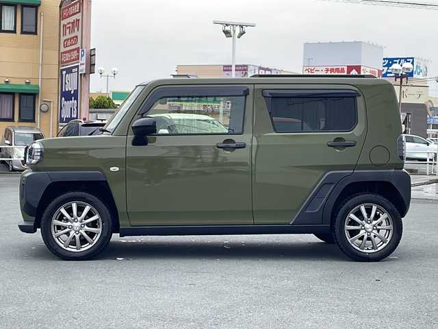 ダイハツ タフト G 三重県 2021(令3)年 3.2万km フォレストカーキメタリック プッシュスタート/社外SDナビ(AM/FM/CD/DVD/TV/BT)/フルセグTV/横滑り防止/アイドリングストップ/衝突軽減ブレーキ/コーナーセンサー/電動格納ミラー/オートライト/ステアリングスイッチ/革巻きステアリング/前方ドライブレコーダー/ETC/シートヒーター(D+N席)/社外ホイール/電動パーキング/USB入力端子1ヶ所/スペアキー/純正フロアマット/純正ドアバイザー/ガラスルーフ/LEDヘッドライト/禁煙車