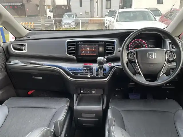 ホンダ オデッセイ アブソルート EX 愛知県 2014(平26)年 14.3万km プレミアムヴィーナスブラックP (株)IDOMが運営する【じしゃロン名古屋鳴海店】の自社ローン専用車両になりますこちらは現金またはオートローンご利用時の価格です。自社ローンご希望の方は別途その旨お申付け下さい/純正ナビ/後席モニター/パワーシート/ハーフレザーシート/両側パワースライドドア/衝突軽減ブレーキ