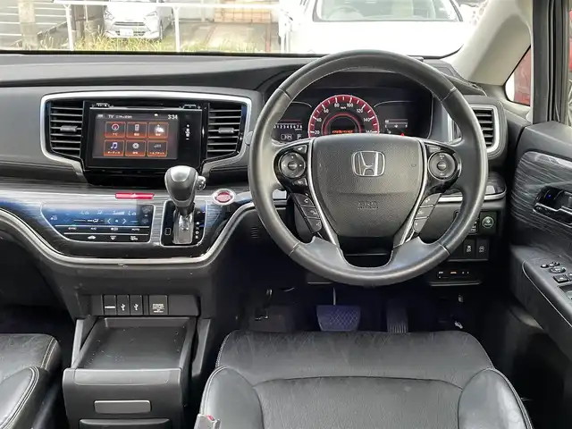 ホンダ オデッセイ アブソルート EX 愛知県 2014(平26)年 14.3万km プレミアムヴィーナスブラックP (株)IDOMが運営する【じしゃロン名古屋鳴海店】の自社ローン専用車両になりますこちらは現金またはオートローンご利用時の価格です。自社ローンご希望の方は別途その旨お申付け下さい/純正ナビ/後席モニター/パワーシート/ハーフレザーシート/両側パワースライドドア/衝突軽減ブレーキ