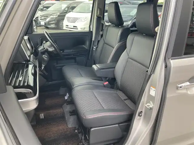 スズキ スペーシア カスタム HYBRID XS ターボ 静岡県 2018(平30)年 5.1万km スチールシルバーM スズキセーフティサポート/純正8インチナビ(CN-RZ843)/　AM FM CD DVD Bluetooth USB SD/ETC/LEDオートヘッドランプ/レーダークルーズコントロール/ハーフレザーシート/シートヒーター(運転席)/両側パワースライドドア/リアクリアランスソナー/純正15インチアルミホイール/スマートキー＆プッシュスタート/パドルシフト/リアサンシェード/フルセグTV/バックモニター