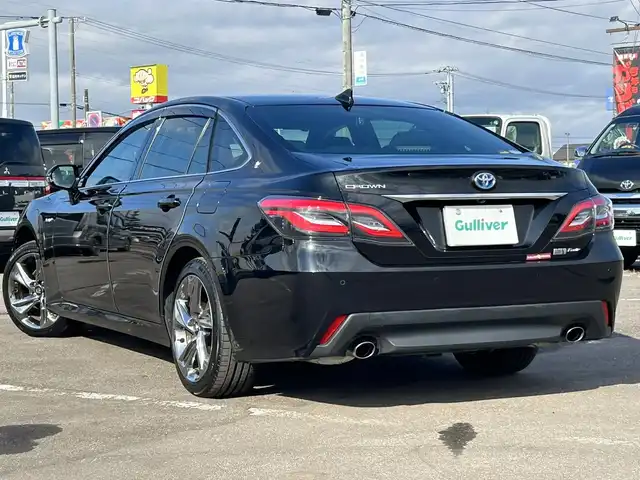 トヨタ クラウン ハイブリッド S Four 道南・函館 2018(平30)年 2.5万km プレシャスブラックパール /純正ナビ//フルセグTV//ドライブレコーダー 前後//バックカメラ//前席シートヒーター//前席パワーシート//革巻きステアリング//ステアリングヒーター//TVキャンセラー//パドルシフト//プリクラッシュセーフティー//ブラインドスポットモニター//リアクロストラフィックアラート//クリアランスソナー//LTA//ビルトインETC//LEDヘッドライト//フォグランプ//EV MODE//クルーズコントロール