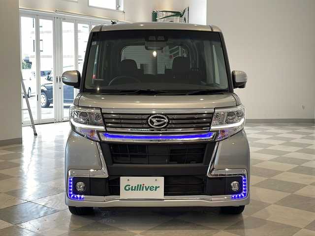 ダイハツ タント カスタム X トップED SA Ⅲ 福井県 2017(平29)年 3.5万km ブライトシルバーメタリック 純正8インチナビ/フルセグTV/バックカメラ/スマートアシスト/・衝突回避支援システム/・レーンキープアシスト/・オートハイビーム/ETC2.0/ドライブレコーダー/片側パワースライドドア/ハーフレザーシート/シートヒーター/オートライト/LEDヘッドライト/社外アルミホイール/プッシュスタート/スマートキー/純正フロアマット