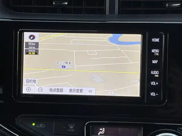 トヨタ アクア S スタイルブラック 熊本県 2018(平30)年 7.6万km ブラックマイカ モデリスタエアロ/衝突軽減ブレーキ/レーンキープアシスト/プッシュスタート/純正ナビ/（CD・DVD・フルセグTV・BTオーディオ・SD）/バックカメラ/ビルトインETC/社外15インチAW/LEDヘッドライト/オートライト/フォグライト/前後コーナーセンサー/横滑り防止装置/ウィンカーミラー/純正フロアマット/ドアバイザー