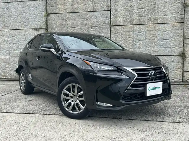 レクサス ＮＸ 300h 長崎県 2015(平27)年 4.4万km スターライトブラックガラスフレーク 純正ナビ/（CD/DVD/BT/フルセグ）/バックカメラ/衝突軽減システム/レーンアシスト/ブラインドスポットモニター/コーナーセンサー/レーダークルーズ/ETC/前席パワーシート/パワーバックドア/パドルシフト/前後ドライブレコーダー/社外レーダー（ZERO330V）/純正18インチAW