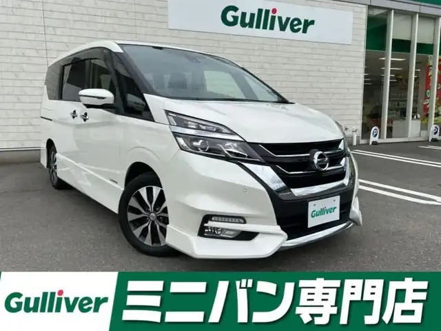 日産 セレナ ハイウェイスターVセレクションⅡ 福岡県 2018(平30)年 7.1万km ブリリアントホワイトパール 純正９型メモリーナビ（フルセグTV・CD・DVD・BT）アラウンドビューモニターエマージェンシーブレーキコーナーセンサー/両側パワースライドドア純正ドラレコETC純正LED・アルミホイールスマートキープッシュスタートnismoドアハンドルプロテクター