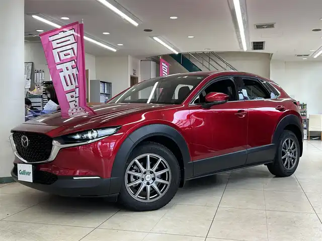 マツダ ＣＸ－３０ 東京都 2022(令4)年 1.1万km ソウルレッドクリスタルM ワンオーナー/純正ナビ(AM/FM/BT/フルセグTV)/バックカメラ/全方位カメラ/F/Rコーナーセンサー/ACC/BSM/LKA/HUD/純正前後ドラレコ/パワーバックドア/D席パワーシート/D/N席シートヒーター/メモリーシート/ステアリングヒーター/スマートキー/プッシュスタート/スペアキー×１/ETC/LEDライト/オートライト/オートハイビーム/ステアリングスイッチ/パドルシフト/革巻きステアリング/プライバシーガラス/アイドリングストップ/純正フロアマット/電格ウィンカーミラー/ISOFIX/エアバック（W＋サイド）/保証書/取扱説明書/記録簿