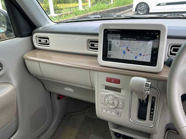 スズキ ラパン X 茨城県 2017(平29)年 0.6万km フレンチミントパールメタリック ワンオーナー/純正メモリナビ/CD/DVD/AM/FM/USB/BT/フルセグTV/全方位バックカメラ/アイドリングストップ/横滑り防止装置/盗難防止装置/衝突被害軽減システム/HIDオートライト/シートヒーター/純正14インチアルミホイール/nanoe　/ステアリングリモコン/プッシュスタート/スマートキー