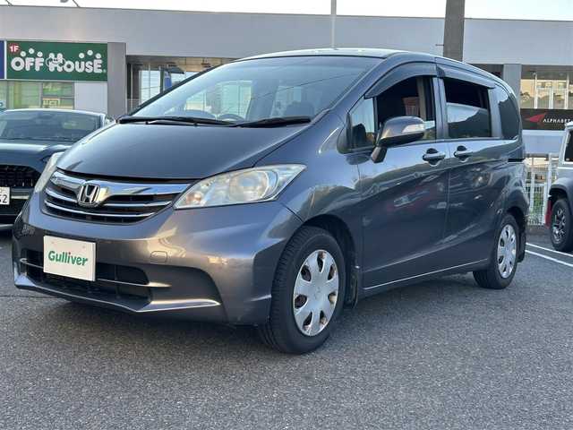 ホンダ フリード G ジャストセレクション 長崎県 2013(平25)年 13.1万km モダンスティールM ワンオーナー/純正HDDナビ（AM/FM/BT/ワンセグTV/CD/DVD）/取扱説明書/スマートキー/スペアキー(1本)/純正フロアマット/片側パワスラ/ABS/VSA/オートライト/SRSエアバッグ/バックカメラ/ECONスイッチ