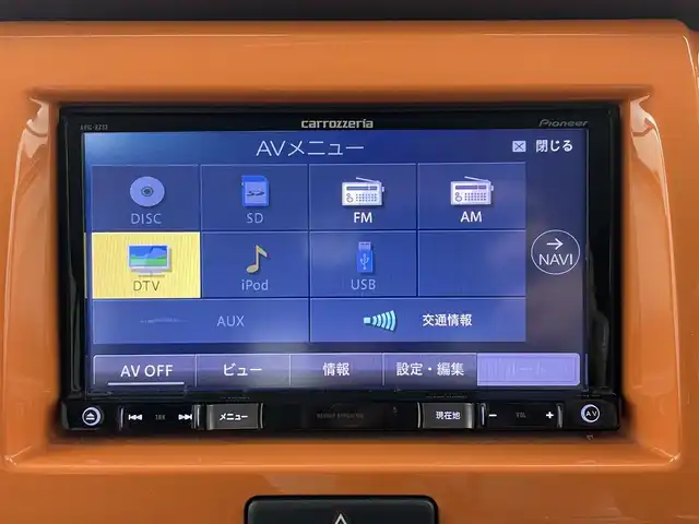 スズキ ハスラー G 大分県 2016(平28)年 7.1万km パッションオレンジマイカ/スペリアホワイト 社外ナビ　AVIC-RZ33/ワンセグ/ＤＶＤ/ＣＤ/ＳＤ/アイドリングストップ/レーダーブレーキサポート/ETC/シートヒーターDN/プッシュスタート/スマートキー/純正AW付きサマータイヤ積込