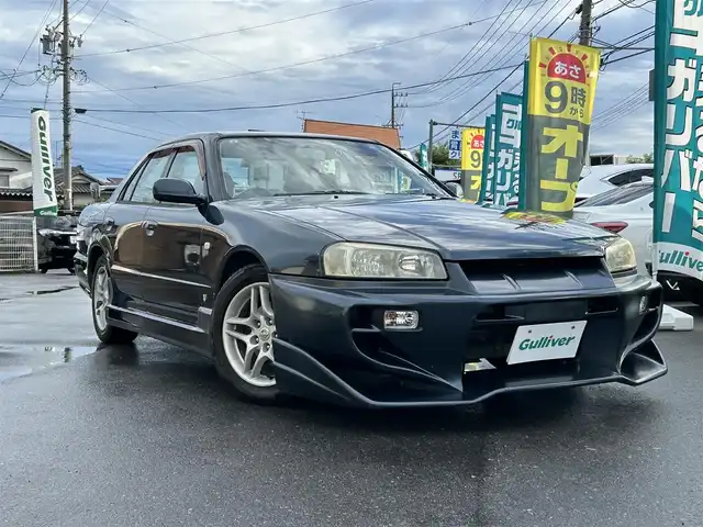 日産 スカイライン 25GT－X 長野県 2000(平12)年 7.5万km 紺Ⅱ 社外ナビ/・Bluetooth/CD/DVD/TV/サンルーフ/社外ETC/ドライブレコーダー/エアロ付き/純正16インチAW/社外ステアリング/電格ミラー/リモコンキー