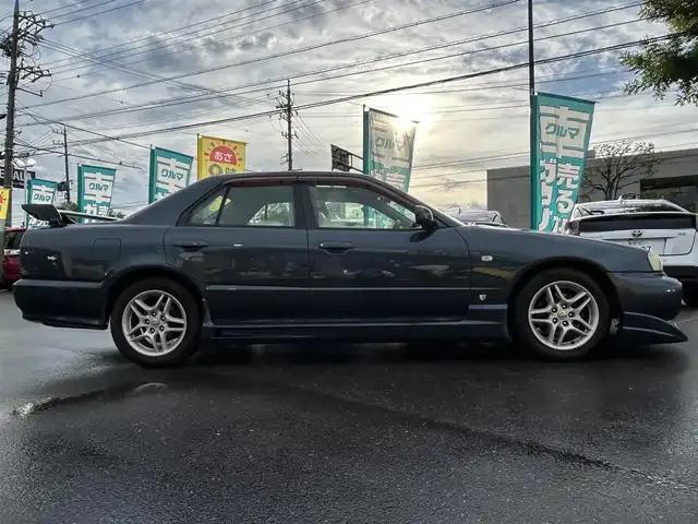 日産 スカイライン 25GT－X 長野県 2000(平12)年 7.5万km 紺Ⅱ 社外ナビ/・Bluetooth/CD/DVD/TV/サンルーフ/社外ETC/ドライブレコーダー/エアロ付き/純正16インチAW/社外ステアリング/電格ミラー/リモコンキー