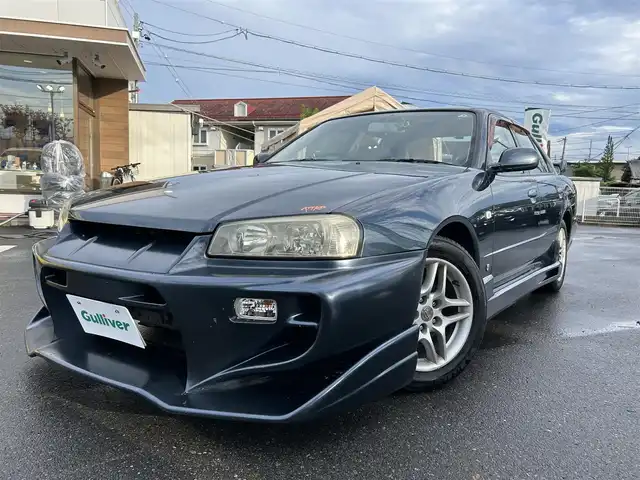 日産 スカイライン 25GT－X 長野県 2000(平12)年 7.5万km 紺Ⅱ 社外ナビ/・Bluetooth/CD/DVD/TV/サンルーフ/社外ETC/ドライブレコーダー/エアロ付き/純正16インチAW/社外ステアリング/電格ミラー/リモコンキー