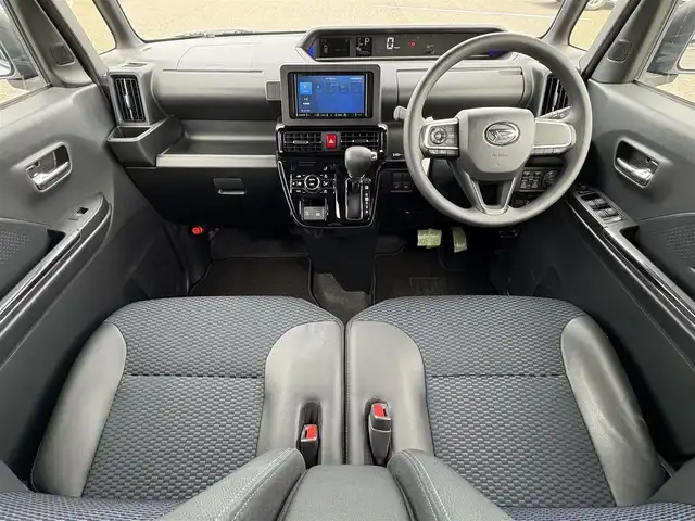 ダイハツ タント カスタム X 大分県 2022(令4)年 1.2万km ブラックマイカメタリック/シャイニングホワイトパール ・社外ナビ(BT/USB)/・バックモニター/・両側パワースライドドア/・スマートアシスト/・コーナーセンサー/・オートハイビーム/・ステアリングリモコン/・シートヒーター/・ブレーキホールド/・ドライブレコーダー/・ETC/・スマートキー/・純正アルミホイール