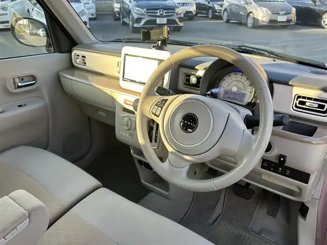 スズキ ラパン X 福岡県 2021(令3)年 1.4万km ピンクⅡ ワンオーナー/衝突軽減ブレーキ/レーンキープアシスト/前席シートヒーター/社外メモリナビ/Bluetooth/フルセグTV/純正14インチアルミホイール