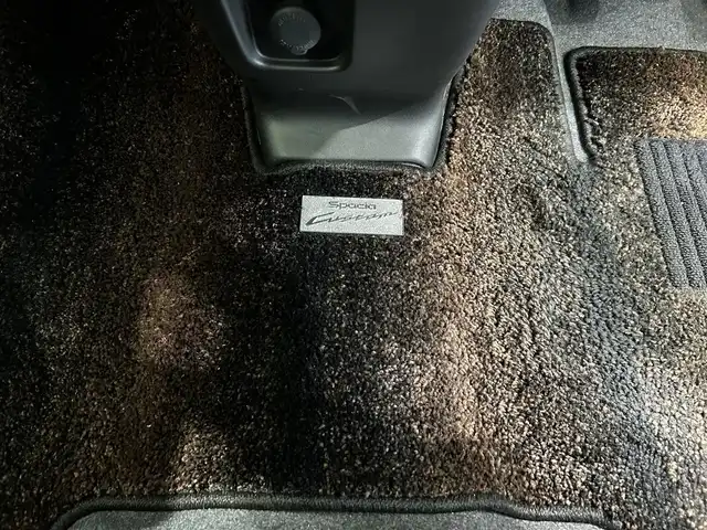 スズキ スペーシア カスタム HYBRID XS ターボ 鹿児島県 2018(平30)年 3.3万km ブルーイッシュブラックパール3 禁煙車　/純正ナビ　/Ｂｌｕｅｔｏｏｔｈ　/フルセグＴＶ　/ＴＶキャンセラー/バック・サイドカメラ　/両側パワスラ　/社外ＥＴＣ　/スマートキー　/クルコン　/後席サーキュレーター　/オートマチックハイビーム　/ロール式サンシェード　/電格ミラー/フロントフォグ/純正ドアバイザー/純正アルミ/純正フロアマット/カーテンエアバッグ