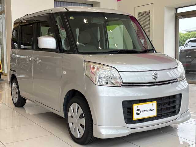 スズキ スペーシア X 埼玉県 2013(平25)年 5.7万km シルキーシルバーメタリック SDナビ/　　CD/ワンセグ/左側パワースライドドア/アイドリングストップ/USBポート/スマートキー2本/禁煙車