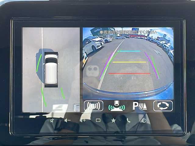 スズキ ワゴンＲ スマイル HYBRID S 青森県 2021(令3)年 3.1万km インディゴブルーメタリック/ホワイト2トーン 4WD/純正9インチメモリナビ・フルセグTV/全方位モニター/CD・DVD・Bluetooth/両側パワースライドドア/前席シートヒーター/セーフティサポート/デュアルカメラブレーキサポート/誤発進抑制機能/レーンキープアシスト/ハイビームアシスト/コーナーセンサー/横滑り防止装置/充電用USBボート/スマートキー/プッシュスタート