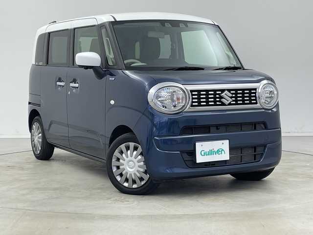 スズキ ワゴンＲ スマイル HYBRID S 新潟県 2021(令3)年 3.2万km インディゴブルーメタリック/ホワイト2トーン 4WD/純正9インチメモリナビ・フルセグTV/全方位モニター/CD・DVD・Bluetooth/両側パワースライドドア/前席シートヒーター/セーフティサポート/デュアルカメラブレーキサポート/誤発進抑制機能/レーンキープアシスト/ハイビームアシスト/コーナーセンサー/横滑り防止装置/充電用USBボート/スマートキー/プッシュスタート