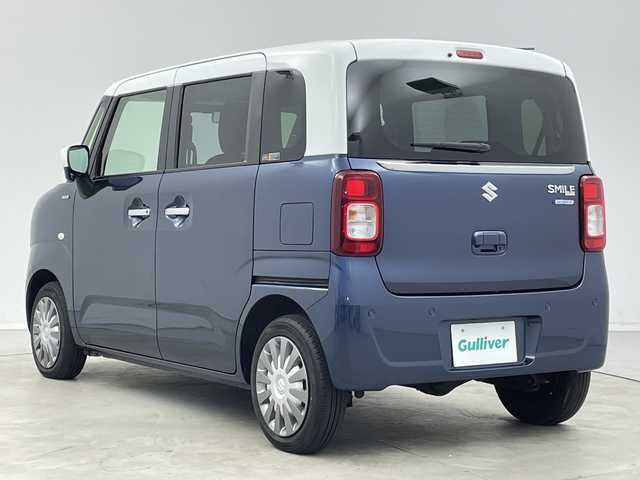 スズキ ワゴンＲ スマイル HYBRID S 新潟県 2021(令3)年 3.2万km インディゴブルーメタリック/ホワイト2トーン 4WD/純正9インチメモリナビ・フルセグTV/全方位モニター/CD・DVD・Bluetooth/両側パワースライドドア/前席シートヒーター/セーフティサポート/デュアルカメラブレーキサポート/誤発進抑制機能/レーンキープアシスト/ハイビームアシスト/コーナーセンサー/横滑り防止装置/充電用USBボート/スマートキー/プッシュスタート