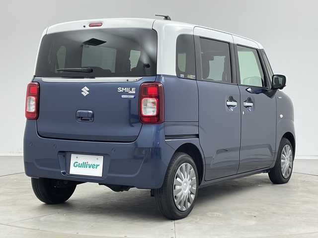 スズキ ワゴンＲ スマイル HYBRID S 新潟県 2021(令3)年 3.2万km インディゴブルーメタリック/ホワイト2トーン 4WD/純正9インチメモリナビ・フルセグTV/全方位モニター/CD・DVD・Bluetooth/両側パワースライドドア/前席シートヒーター/セーフティサポート/デュアルカメラブレーキサポート/誤発進抑制機能/レーンキープアシスト/ハイビームアシスト/コーナーセンサー/横滑り防止装置/充電用USBボート/スマートキー/プッシュスタート