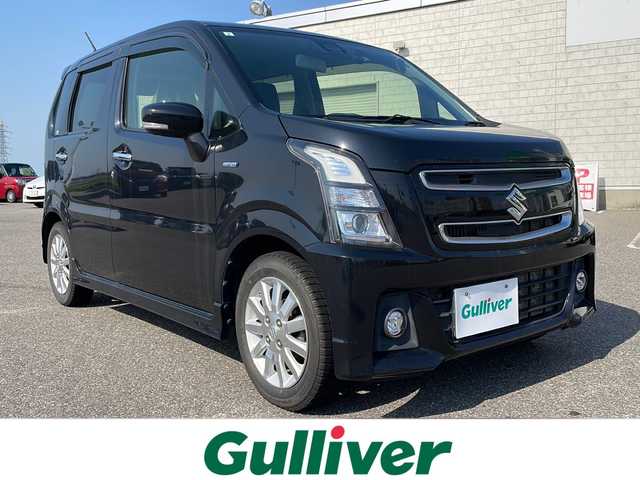 スズキ ワゴンＲ スティングレー HYBRID X 新潟県 2017(平29)年 4.4万km ブルーイッシュブラックパール3 社外メモリナビ「AVICーRZ201」/衝突被害軽減システム/HUD（ヘッドアップディスプレイ）/F席シートヒーター/LEDオートライト/ドラレコ/ETC/スペアキー1本/横滑り防止/レーンキープアシスト/ISTOP/プッシュスタート/純正フロアマット/ドアバイザー/純正サマータイヤ付AW（165/65/14）