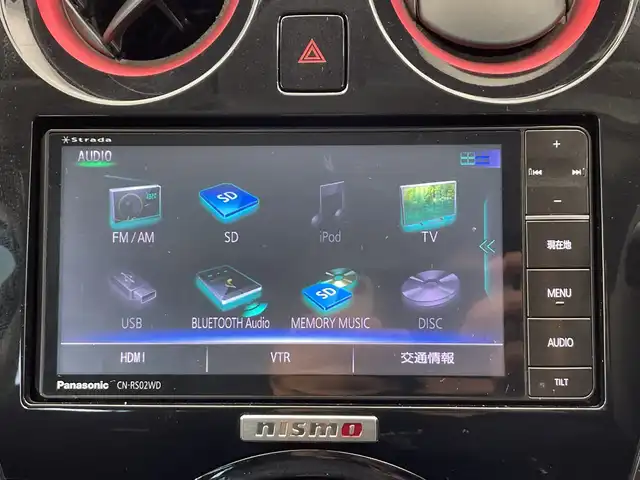 日産 ノート ニスモS 栃木県 2016(平28)年 6.8万km スーパーブラック 社外ナビ/（CD/DVD/SD/Bluetooth/フルセグテレビ）/バックカメラ/ドアバイザー/ETC/ドライブレコーダー/オートライト/LEDヘッドライト/スマートキー/プッシュスタート/電動格納ミラー/BBSアルミホイール/純正フロアマット