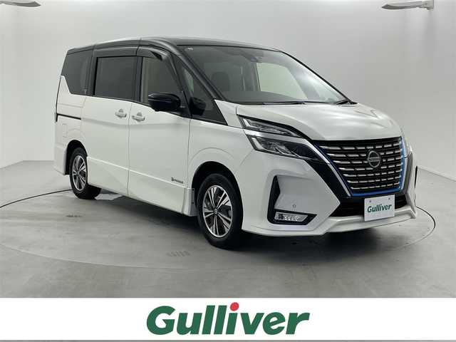 日産 セレナ e－パワー ハイウェイスター V 福井県 2021(令3)年 5.2万km ブリリアントホワイトパール 2トーン 10インチナビ/CD/DVD/BT/フルセグTV/全方位カメラ/両側パワースライドドア/プロパイロット/デジタルインナーミラー/BSM/エマージェンシーブレーキ/車線逸脱