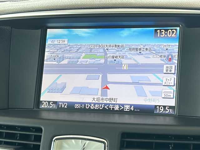 日産 フーガ 370GT 岐阜県 2016(平28)年 12.8万km ブリリアントシルバー 純正ナビ/フルセグテレビ/AM/FM/DISC/BOSEスピーカー/ビルトインETC/バックカメラ/アラウンドビューモニター/クルコン/スマートキー/プッシュスタート/横滑り防止装置/スマートブレーキサポート/後退時衝突防止支援システム/パワーシート(D/N)/シートポジションメモリー/純正マット/エンジンスターター