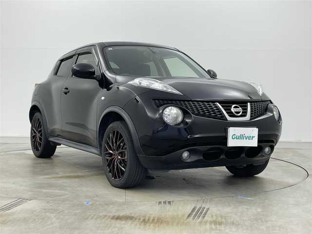 日産 ジューク 15RX タイプV 岡山県 2013(平25)年 7.4万km サファイアブラック 純正ナビ/MP313D-W/（CD/DVD/TV/BT)/バックカメラ/オートライト/社外18インチアルミホイール/ETC/純正マット/純正ドアバイザー