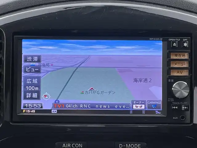 日産 ジューク 15RX タイプV 岡山県 2013(平25)年 7.4万km サファイアブラック 純正ナビ/MP313D-W/（CD/DVD/TV/BT)/バックカメラ/オートライト/社外18インチアルミホイール/ETC/純正マット/純正ドアバイザー