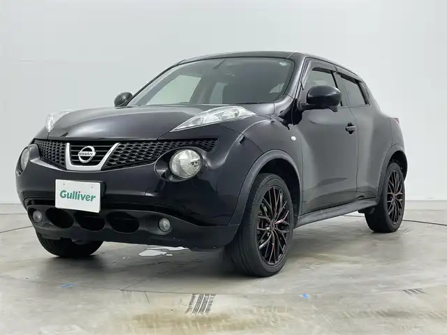 日産 ジューク 15RX タイプV 岡山県 2013(平25)年 7.4万km サファイアブラック 純正ナビ/MP313D-W/（CD/DVD/TV/BT)/バックカメラ/オートライト/社外18インチアルミホイール/ETC/純正マット/純正ドアバイザー