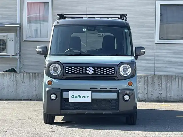 スズキ スペーシア ギア HYBRID XZ 青森県 2019(平31)年 4.1万km オフブルーメタリック/ガンメタリック2トーンルーフ ワンオーナー/４ＷＤ/社外オーディオ/両側パワースライドドア/パーキングセンサー/車線逸脱防止/衝突軽減ブレーキ/横滑り防止/純正ＬＥＤヘッドライト/フォグランプ/シートヒーター/アイドリングストップ/ＥＴＣ/取扱説明書/保証書