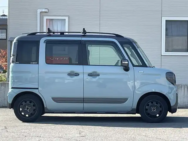 スズキ スペーシア ギア HYBRID XZ 青森県 2019(平31)年 4.1万km オフブルーメタリック/ガンメタリック2トーンルーフ ワンオーナー/４ＷＤ/社外オーディオ/両側パワースライドドア/パーキングセンサー/車線逸脱防止/衝突軽減ブレーキ/横滑り防止/純正ＬＥＤヘッドライト/フォグランプ/シートヒーター/アイドリングストップ/ＥＴＣ/取扱説明書/保証書