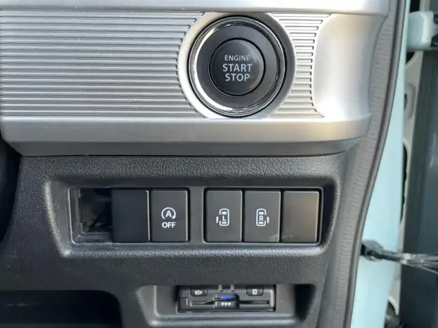 スズキ スペーシア ギア HYBRID XZ 青森県 2019(平31)年 4.1万km オフブルーメタリック/ガンメタリック2トーンルーフ ワンオーナー/４ＷＤ/社外オーディオ/両側パワースライドドア/パーキングセンサー/車線逸脱防止/衝突軽減ブレーキ/横滑り防止/純正ＬＥＤヘッドライト/フォグランプ/シートヒーター/アイドリングストップ/ＥＴＣ/取扱説明書/保証書